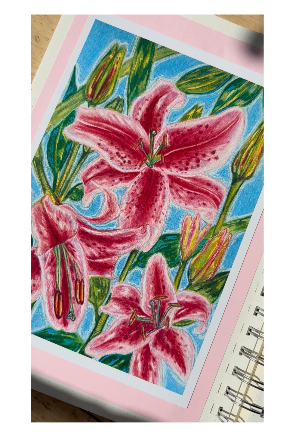 Lily Flowers Art Print- A5
