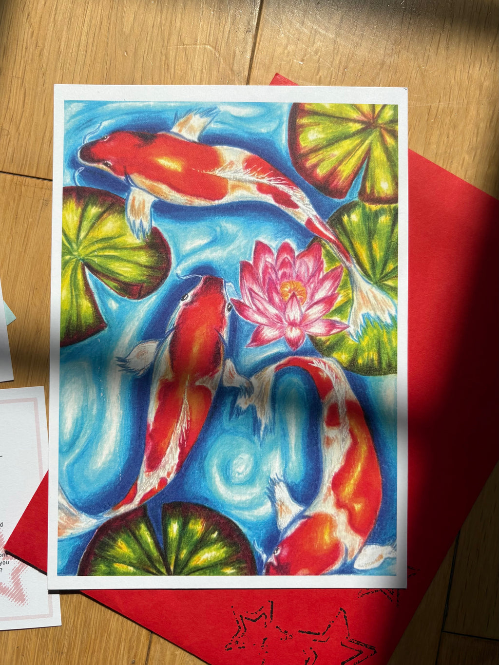 Koi Fish Art Print - A5