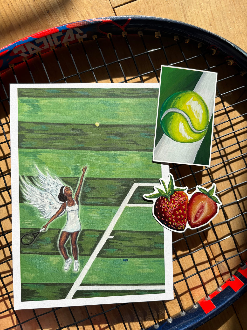 Wimbledon Tennis Angel Art Print & Stickers