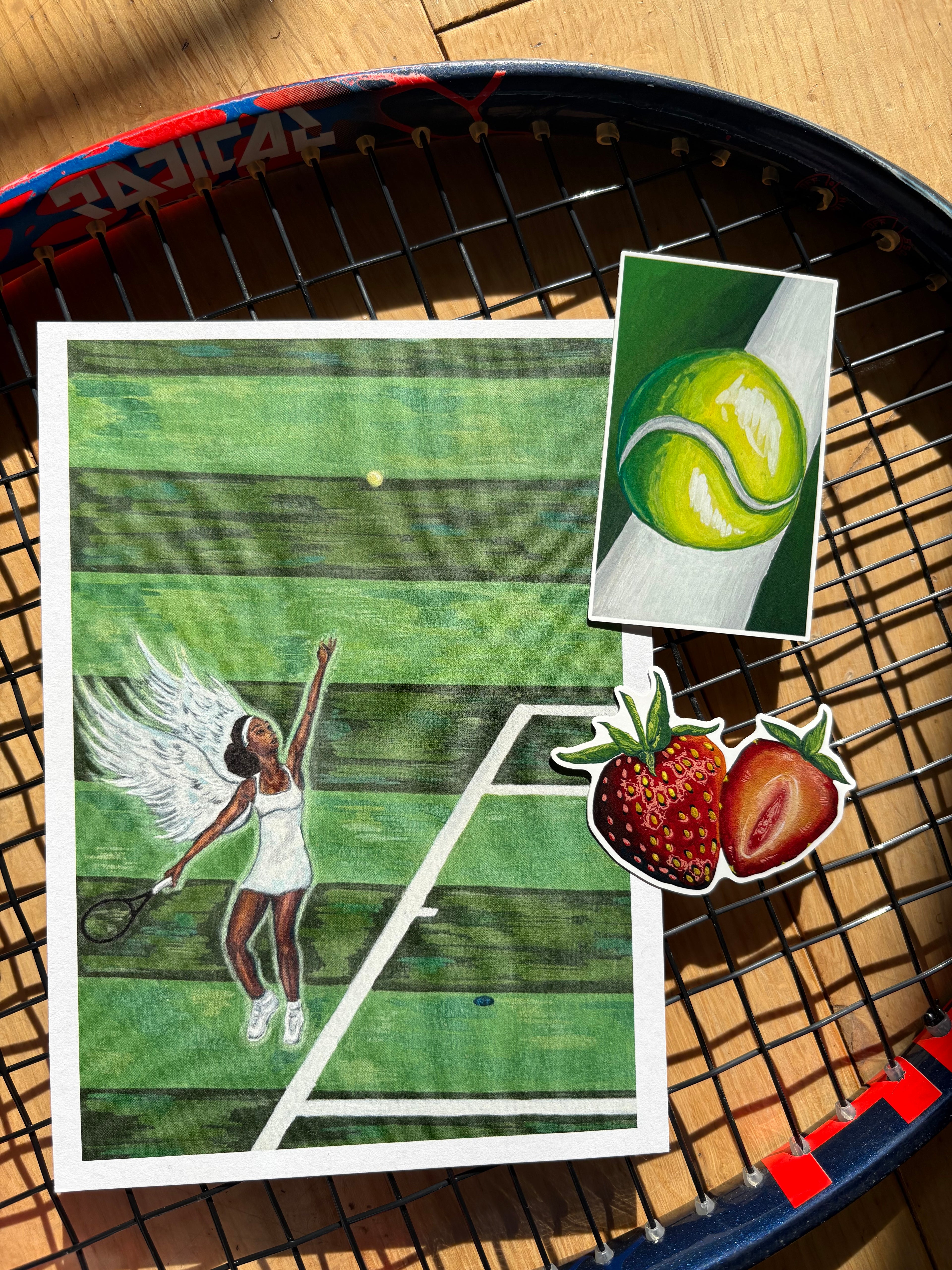 Wimbledon Tennis Angel Art Print & Stickers