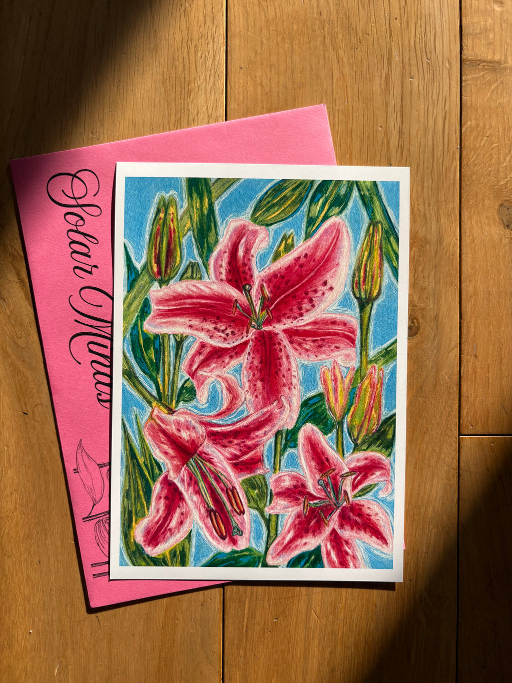 Lily Flowers Art Print- A5