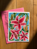 Lily Flowers Art Print- A5