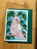 Pink Parrot Art Print- A5