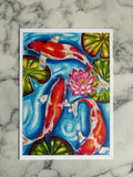 Koi Fish Art Print - A5