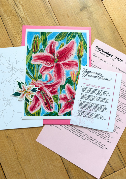 Lily Flowers Art Print- A5